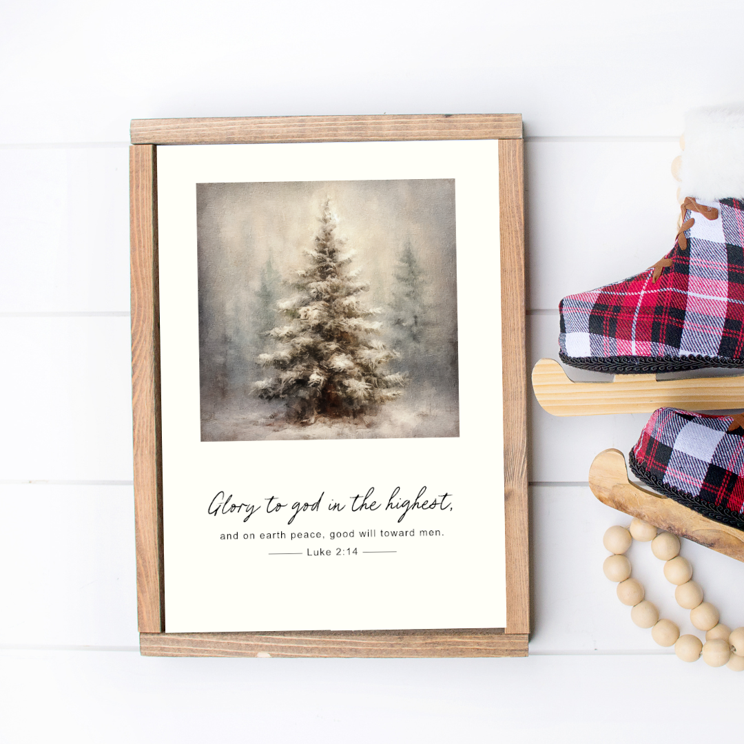 Glory To God In The Highest Luke 2:14 Canvas Printed Sign