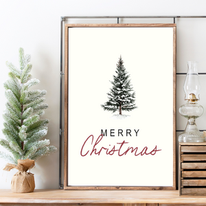 Merry Christmas Canvas Printed Sign