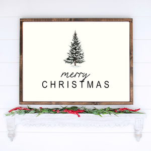 Merry Christmas Canvas Printed Sign
