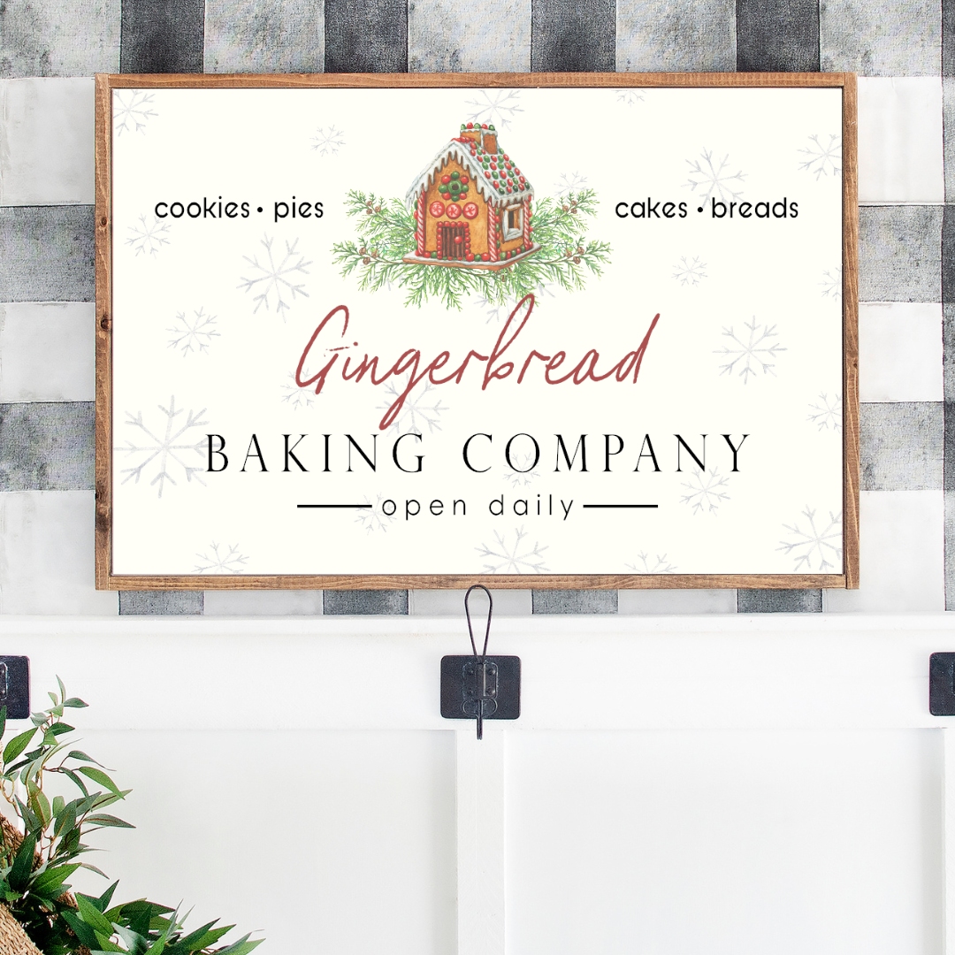 Gingerbread Baking Company Canvas Printed Sign