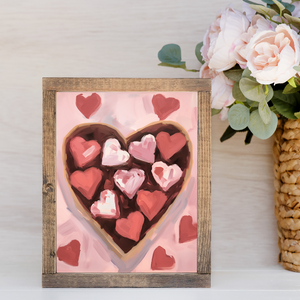 Valentine's Chocolates Canvas Printed Sign