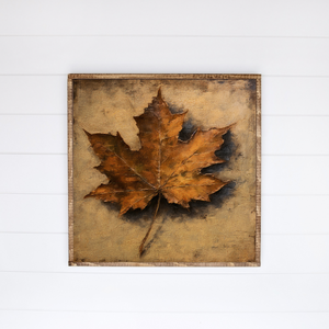 Vintage Maple Leaf Canvas Printed Sign