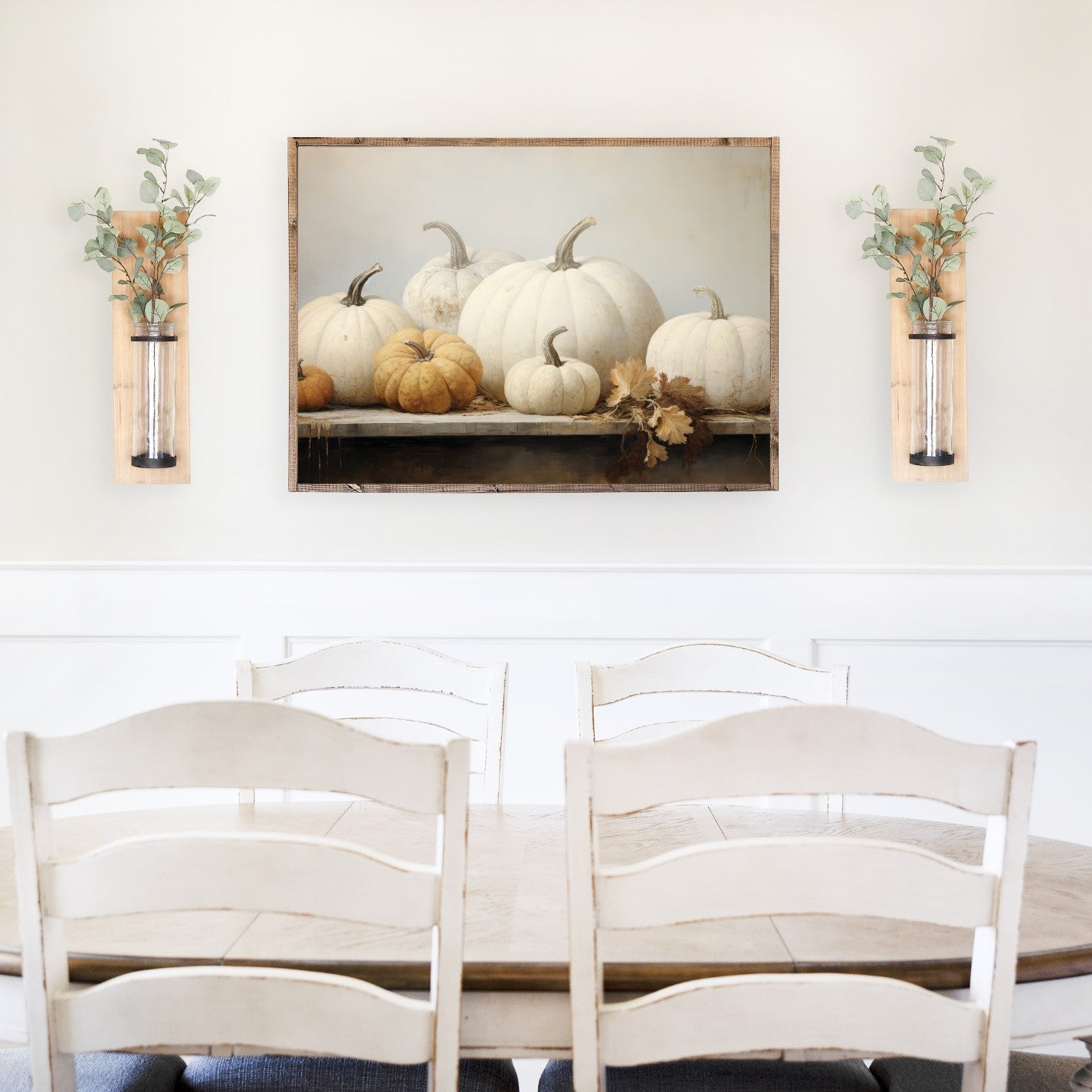 Vintage Pumpkins Canvas Printed Sign