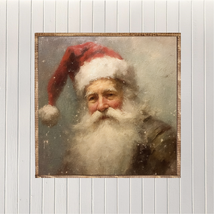 Vintage Santa 2 Canvas Printed Sign