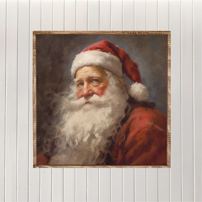 Vintage Santa 3 Canvas Printed Sign
