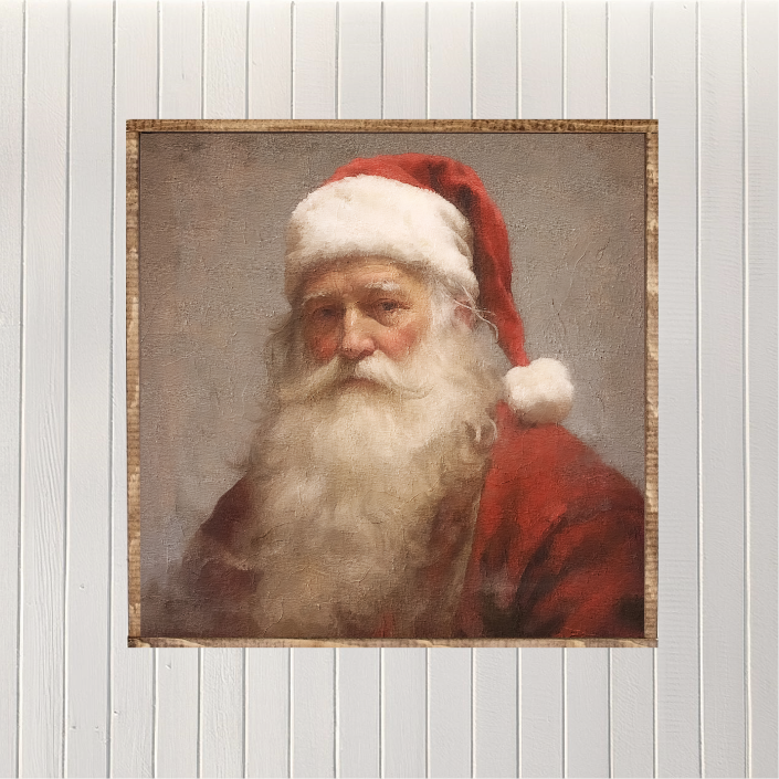 Vintage Santa 4 Canvas Printed Sign