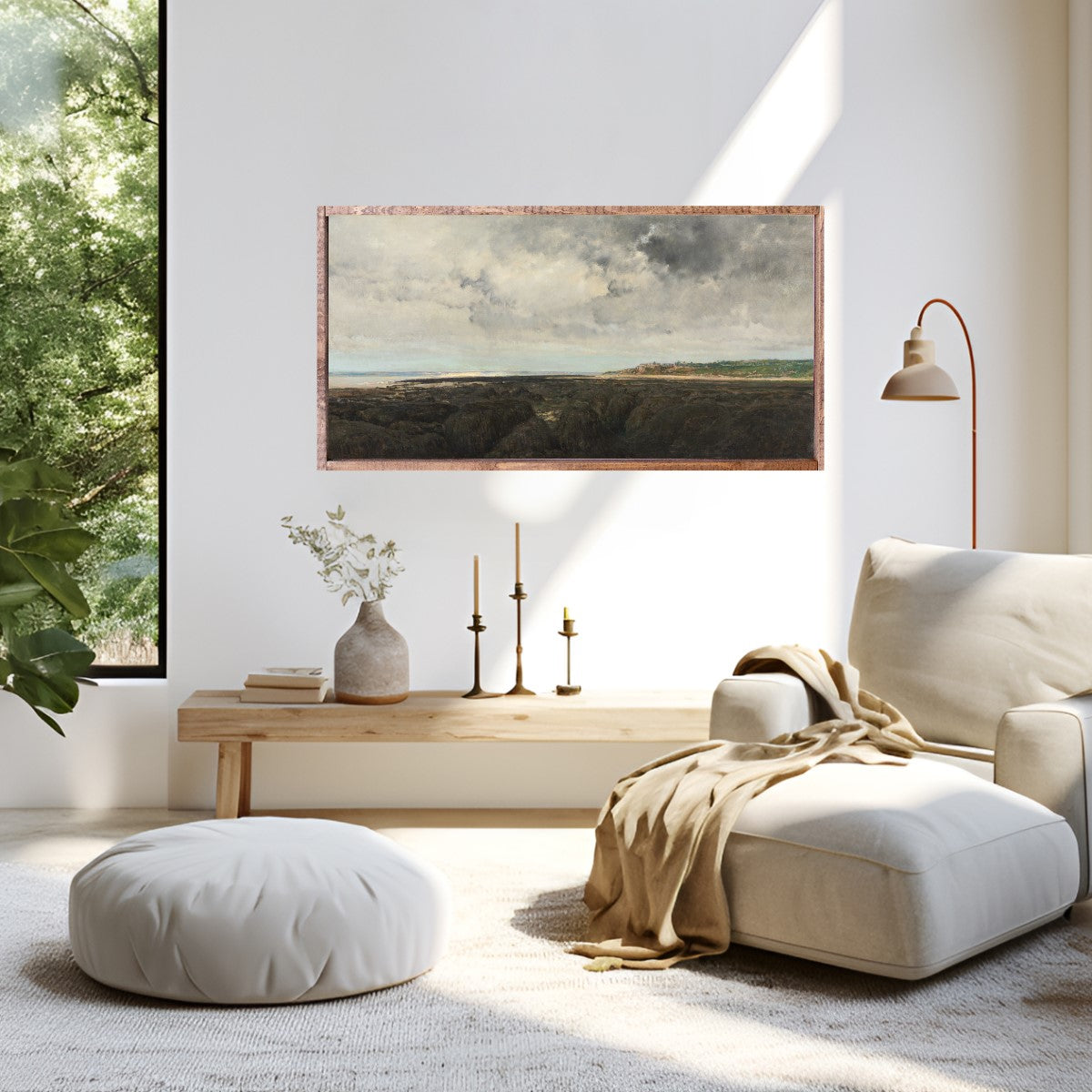 Wide Coastal View Canvas Printed Sign