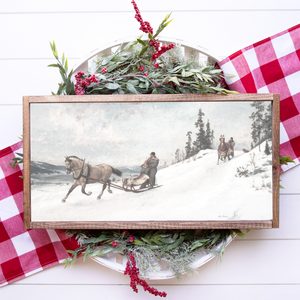Winter Sleigh Riding Excursion Printed Sign