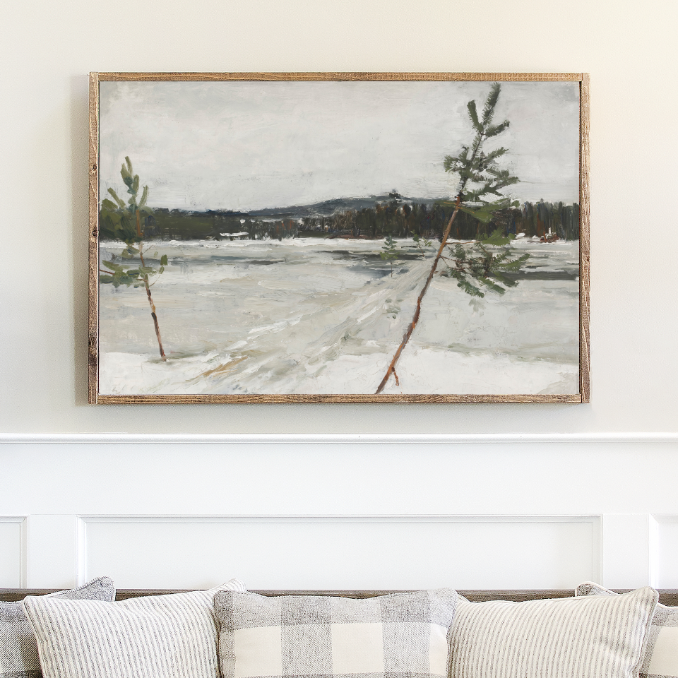 Winter Landscape Canvas Printed Sign