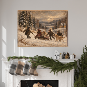 When Childhood Winters Lasted Forever Canvas Printed Sign
