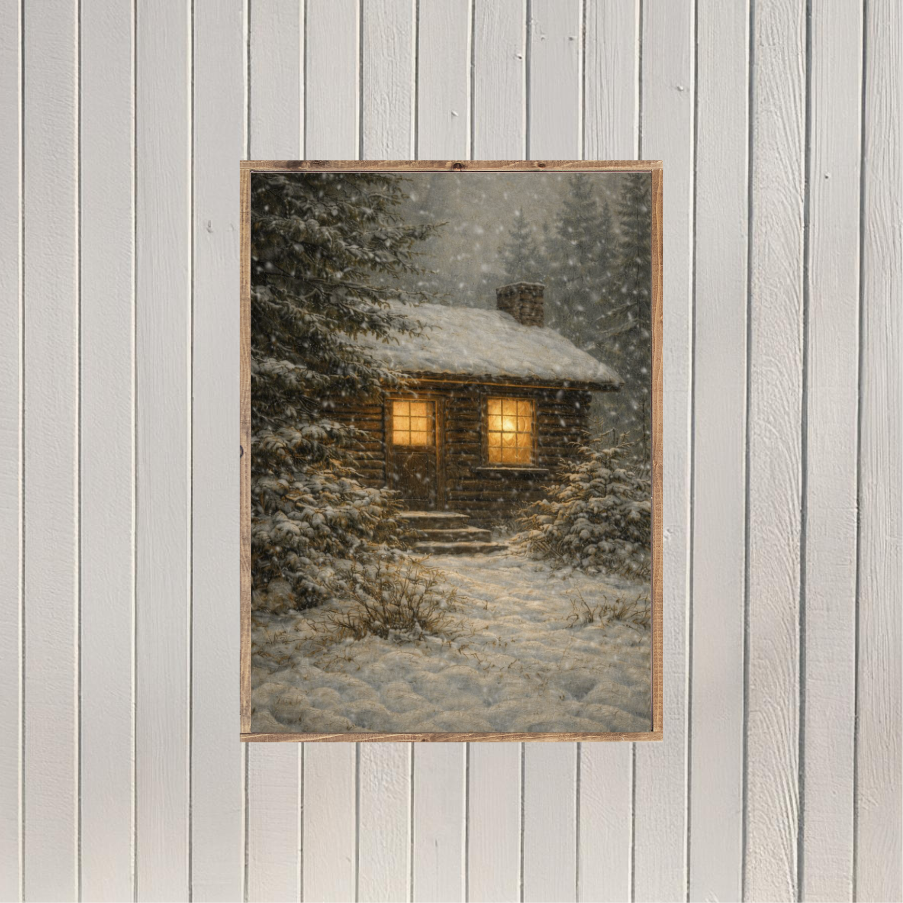Where Warmth Waits Inside Canvas Printed Sign