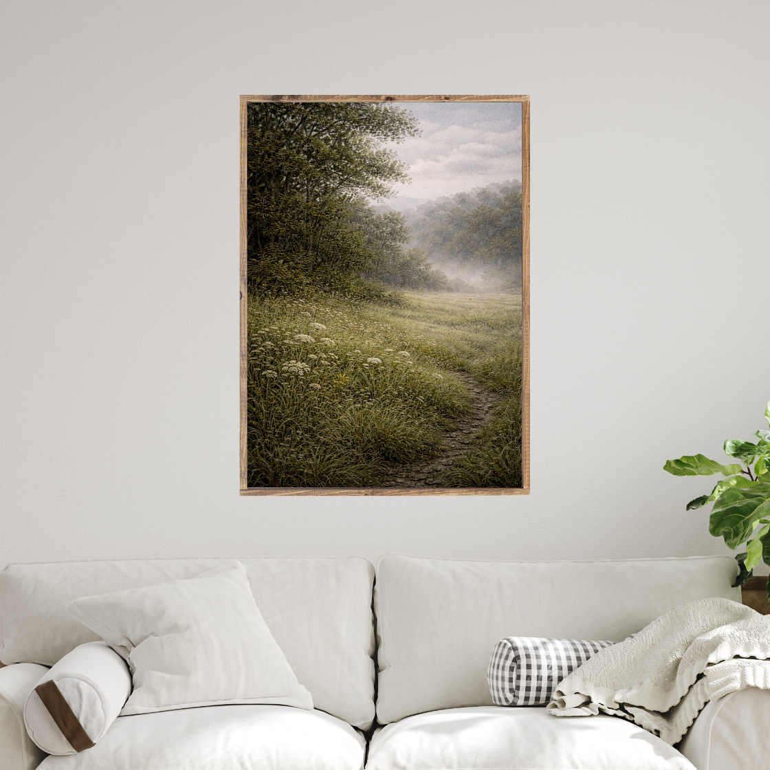 Where the Meadow Meets the Mist Canvas Printed Sign