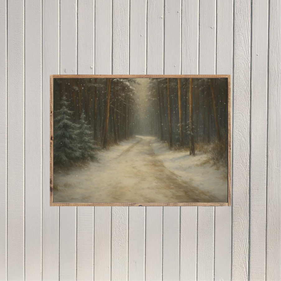 Where the Road Grows Quiet Canvas Printed Sign