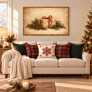 Wrapped in Christmas Wishes Canvas Printed Sign