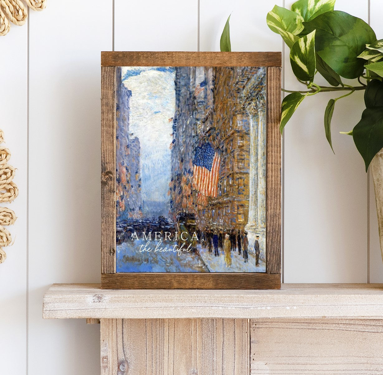 America The Beautiful Canvas Printed Sign