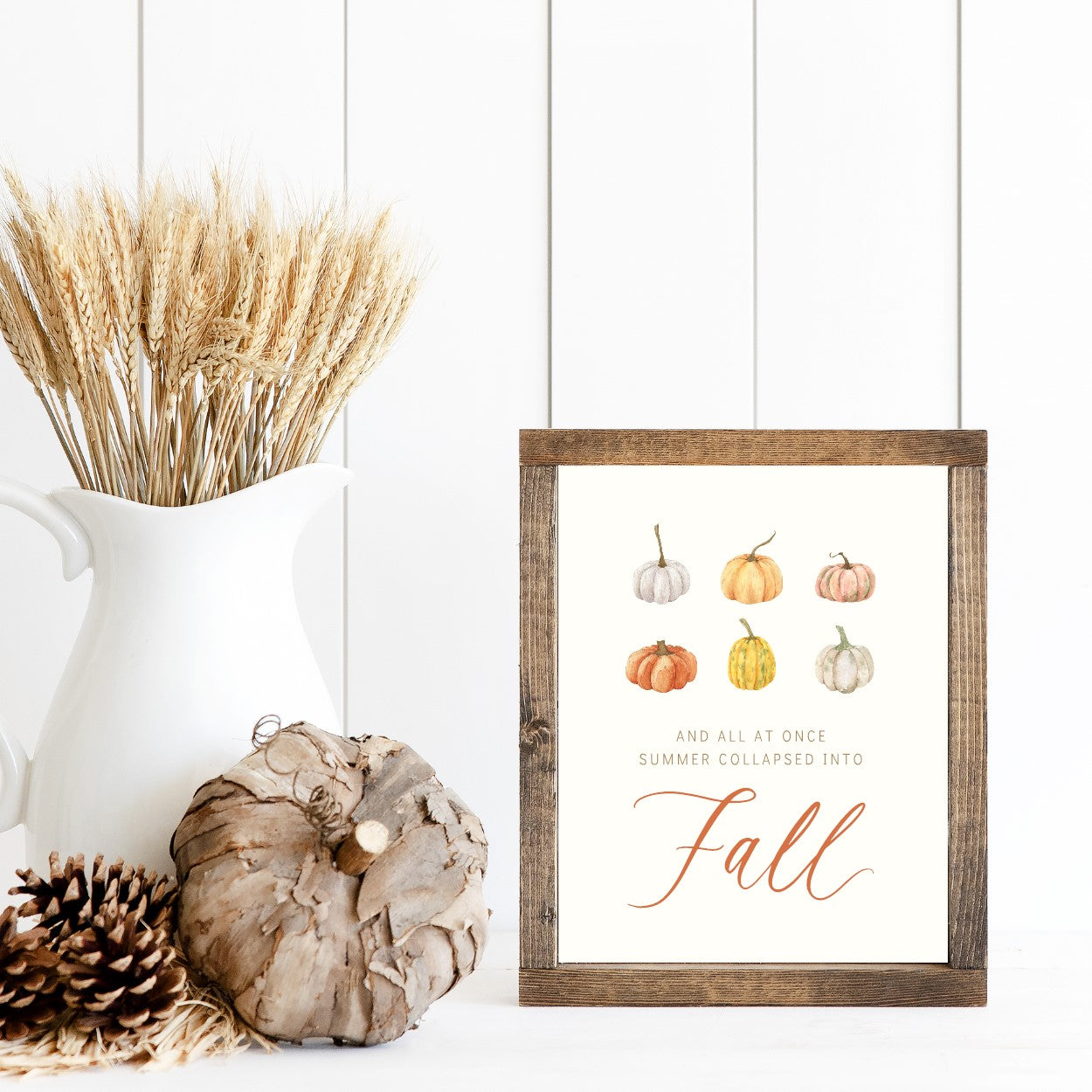 And All At Once Summer Collapsed Into Fall Canvas Printed Sign