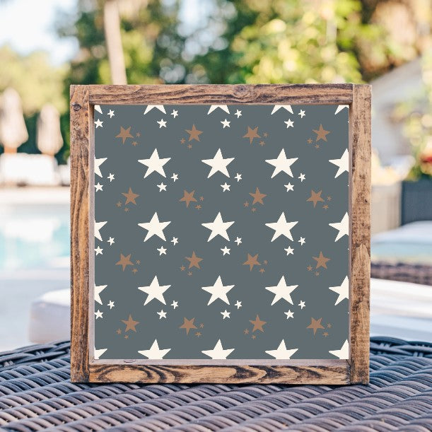 Stars Layering Canvas Printed Sign