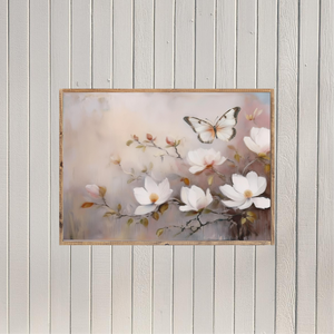 Butterfly on the Dogwood Canvas Printed Sign