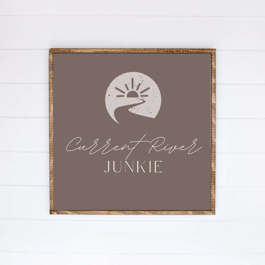 Current River Junkie Canvas Printed Sign