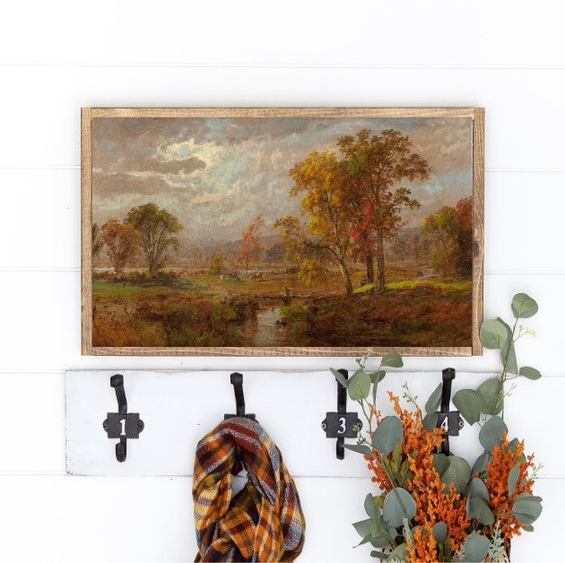 Fall On The Farm Canvas Printed Sign