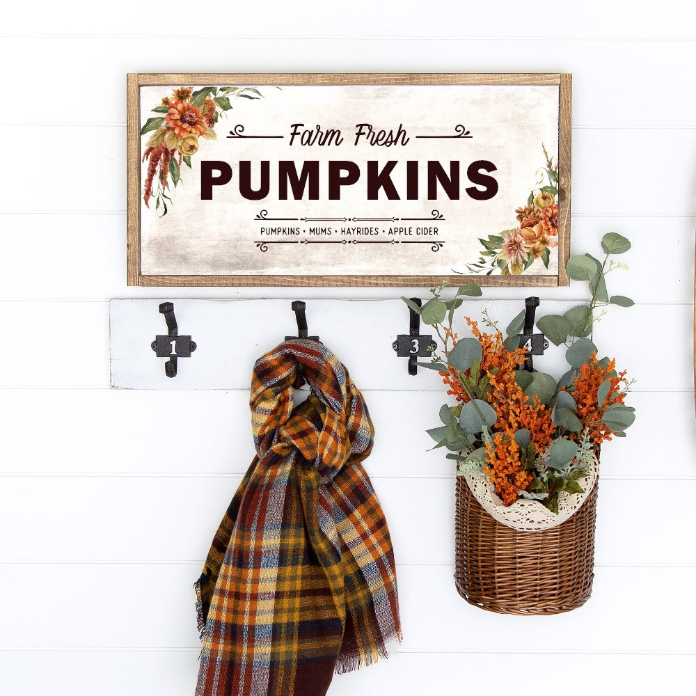 Farm Fresh Pumpkins Canvas Printed Sign