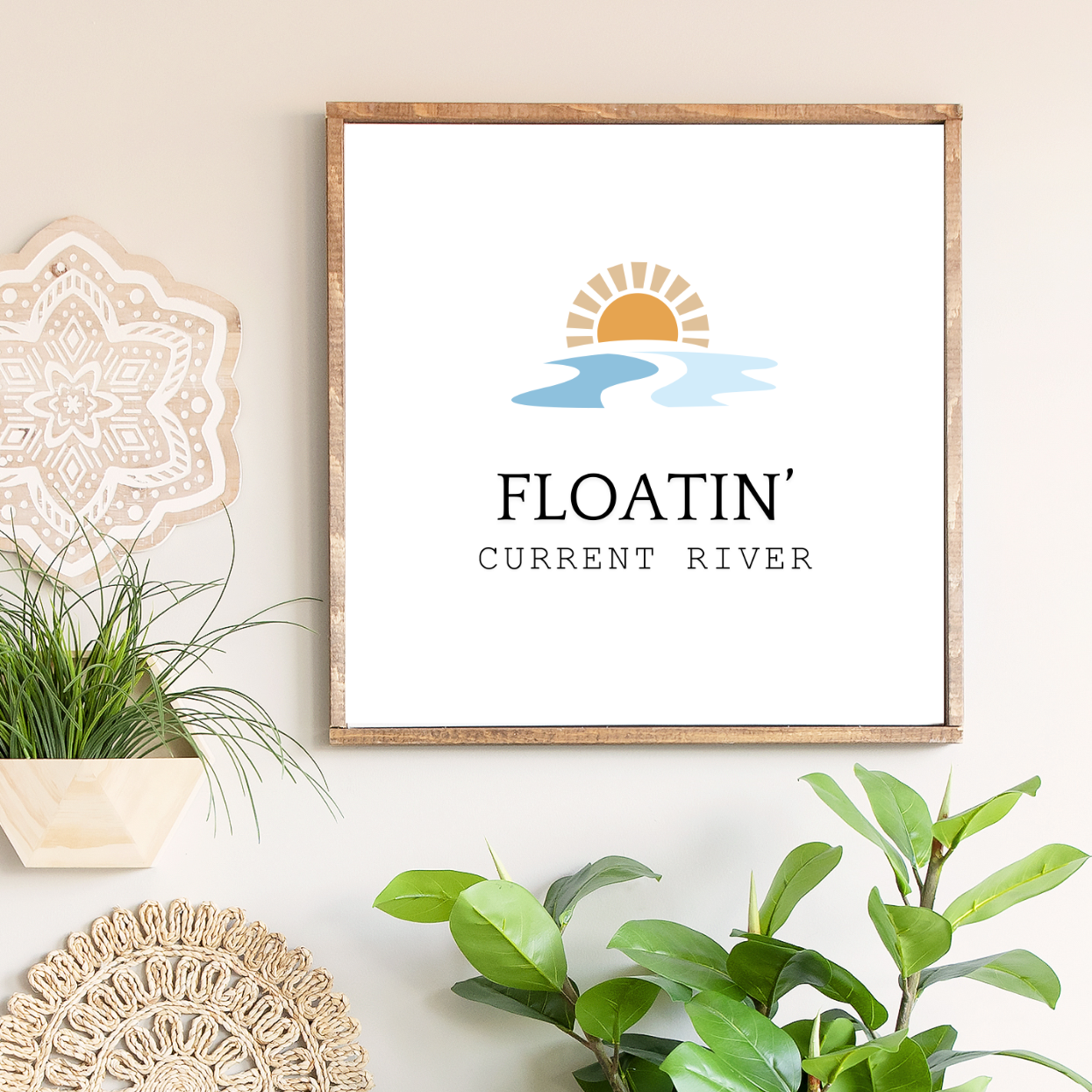 Floatin' Current River Canvas Printed Sign