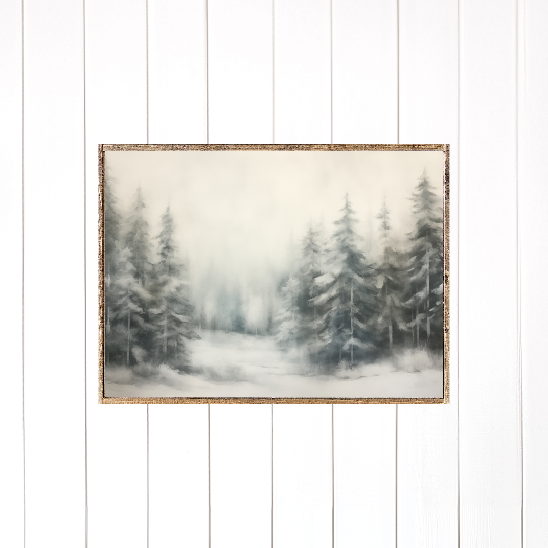 Frosted Forest Canvas Printed Sign