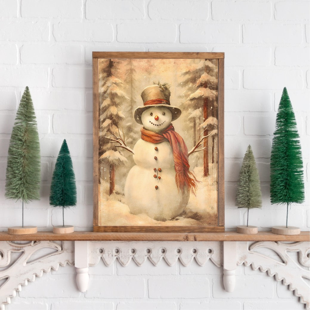 Frosty Canvas Printed Sign