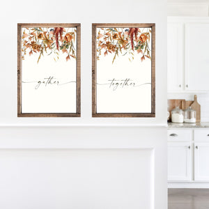 Gather Together Set of Two Canvas Printed Signs