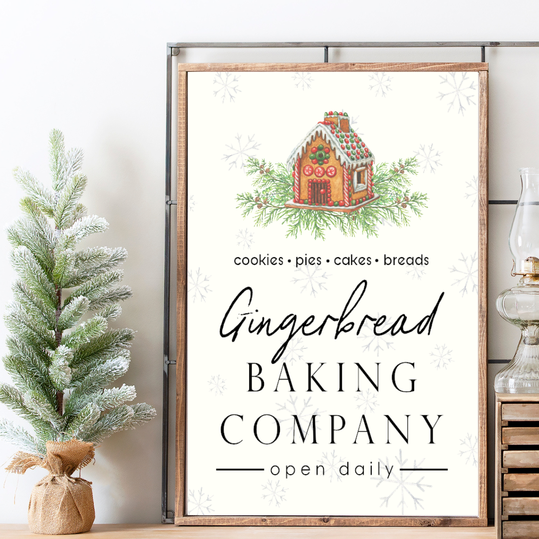 Gingerbread Baking Company Canvas Printed Sign