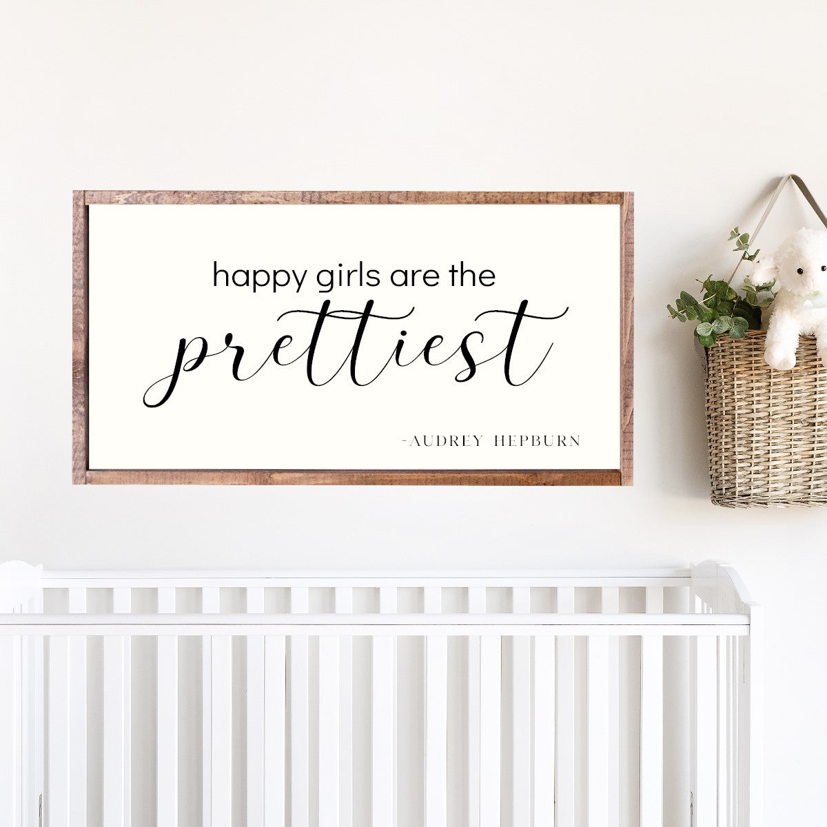 Happy Girls Are The Prettiest Canvas Printed Sign