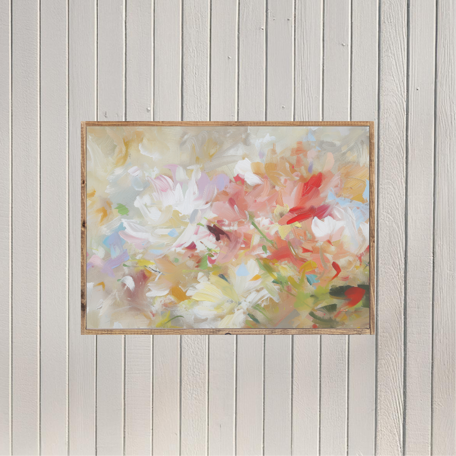 Happy Spring Abstract Painting Canvas Printed Sign