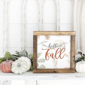 Hello Fall Canvas Printed Sign