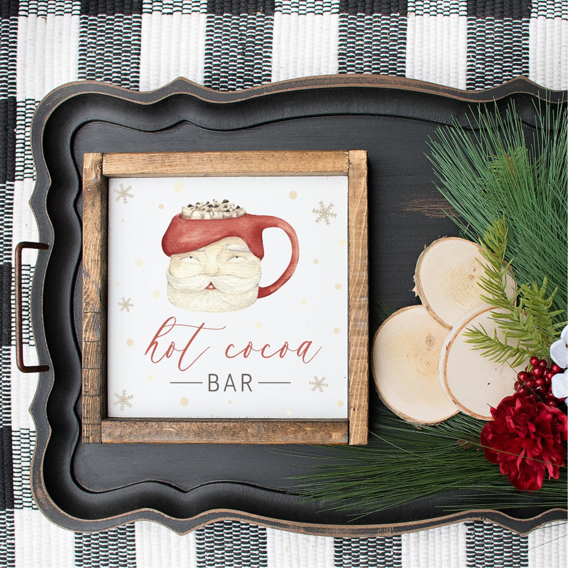 Hot Cocoa Bar Canvas Printed Sign