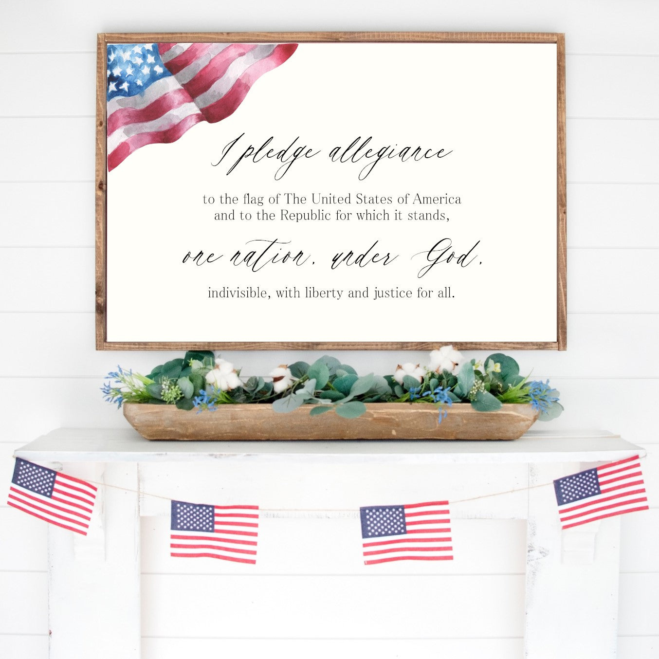 The Pledge of Allegiance Canvas Printed Sign