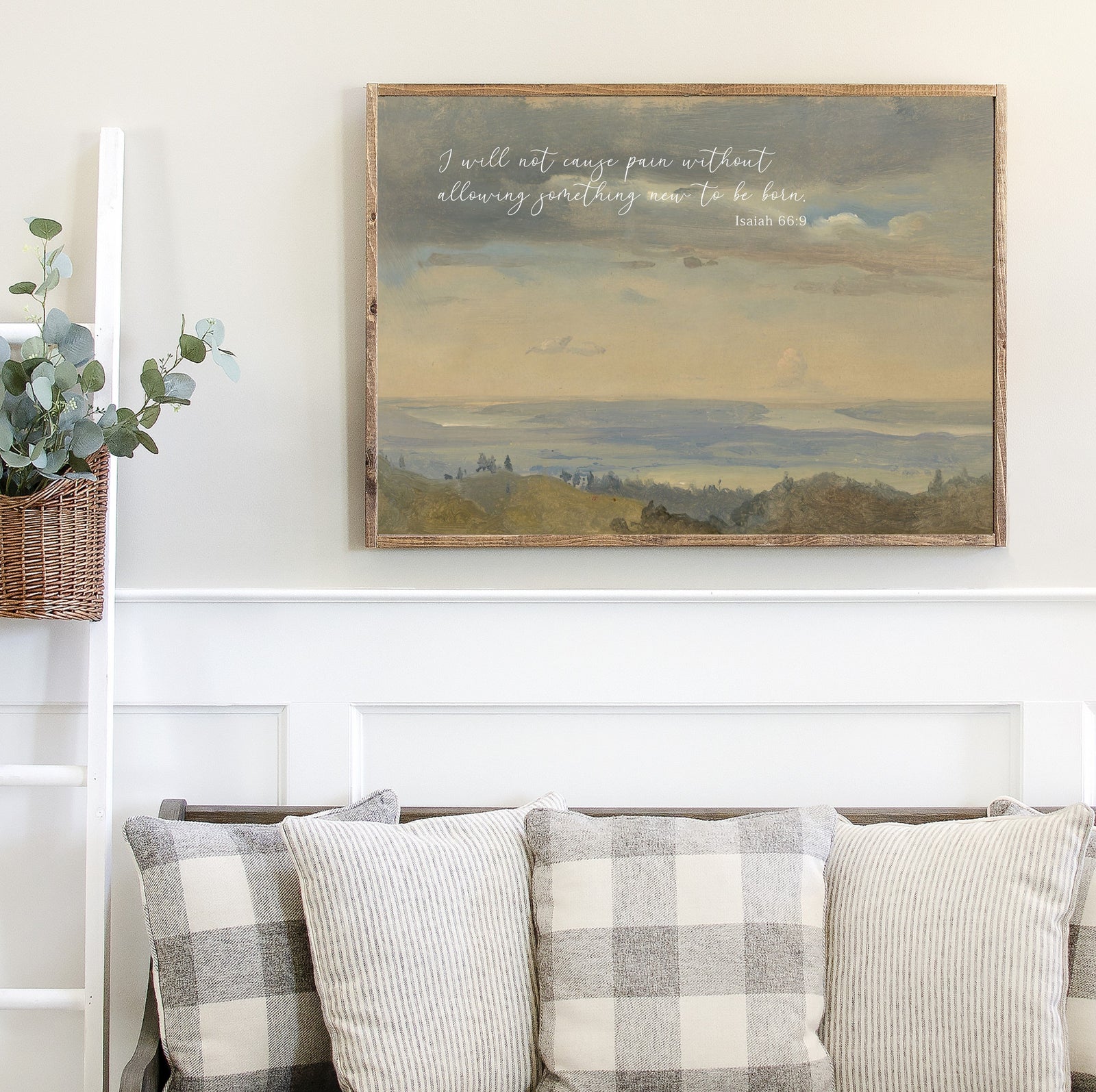 Cloudy Landscape I Will Not Cause Pain Without Allowing Something New To Be Born Canvas Printed Sign