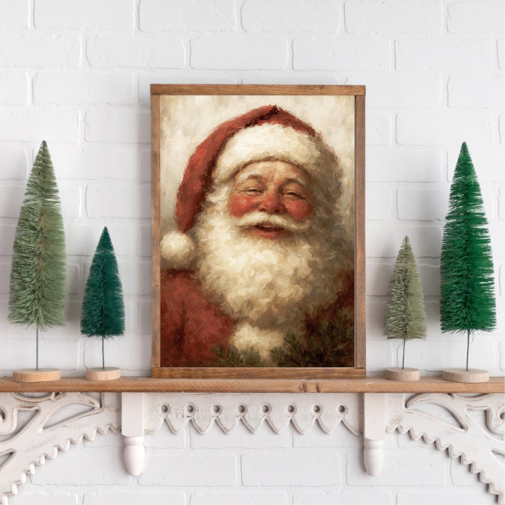 Jolly Old Saint Nick Canvas Printed Sign