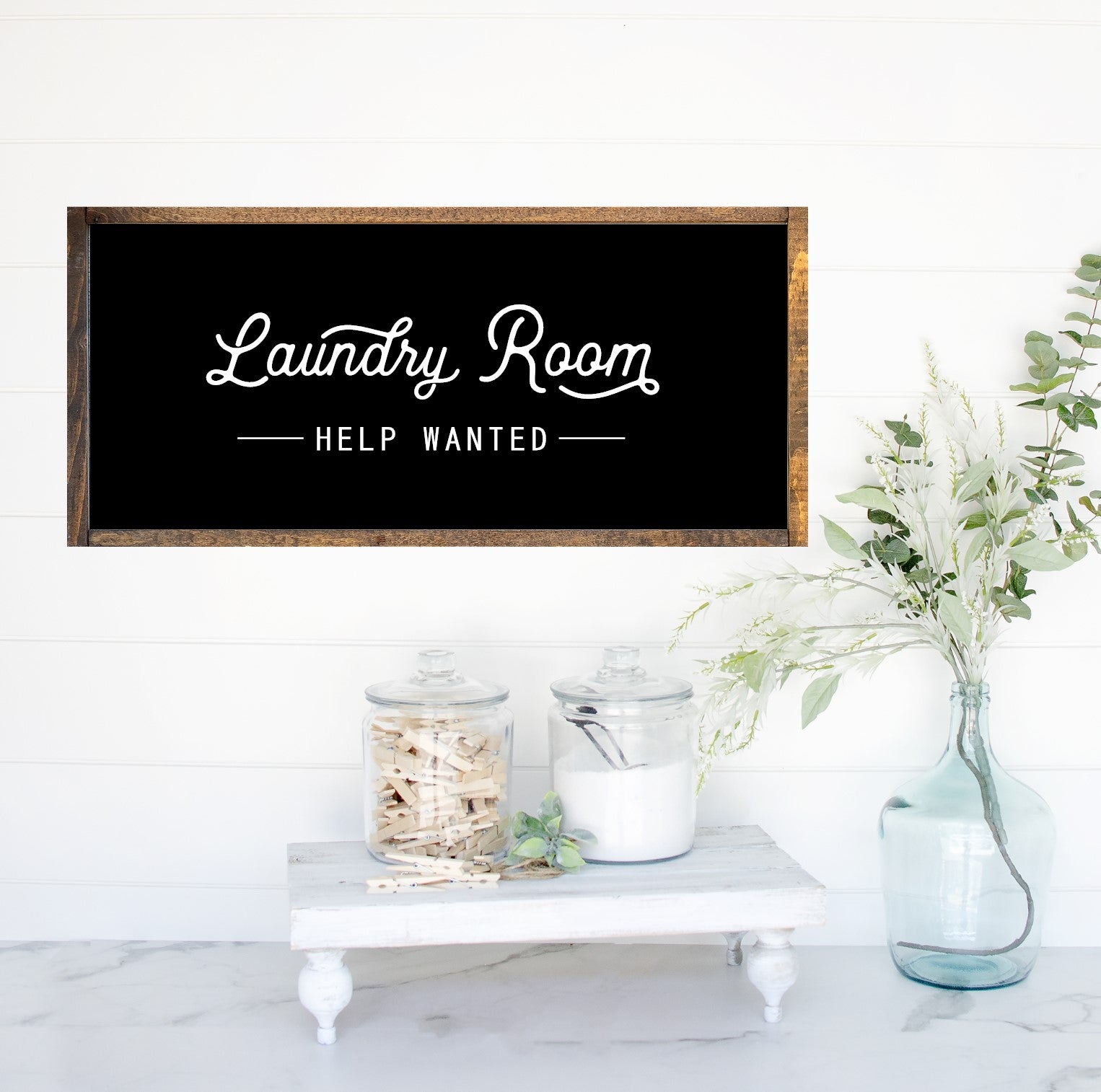 Laundry Room Help Wanted Wood Sign