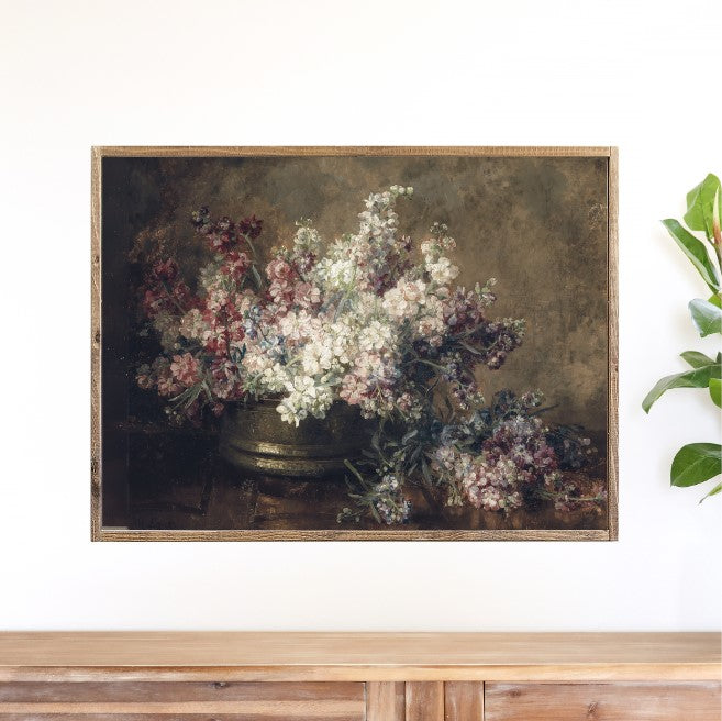 Lilac Bouquet Canvas Printed Sign