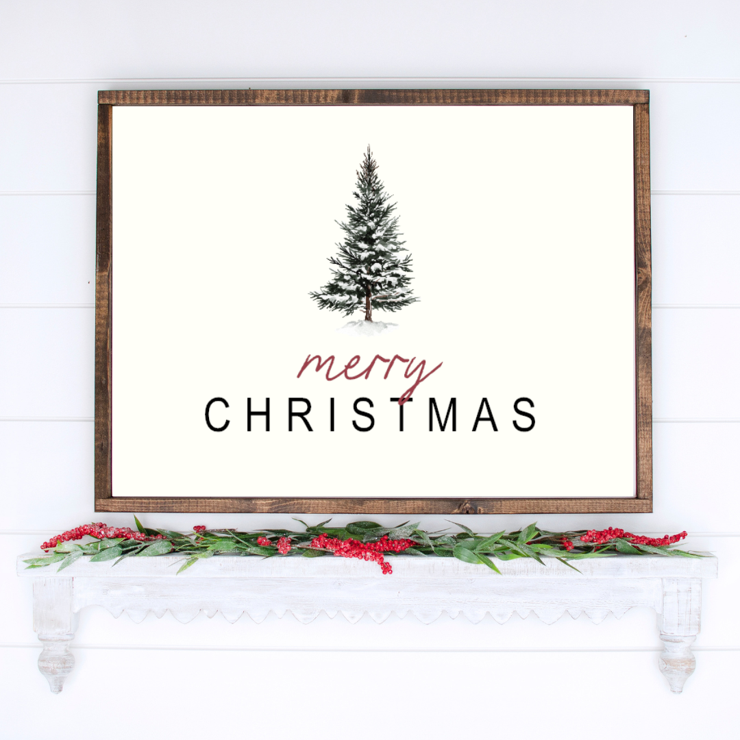 Merry Christmas Canvas Printed Sign