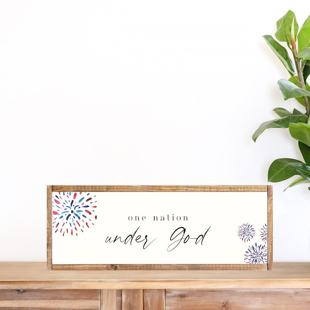 One Nation Under God Canvas Printed Sign