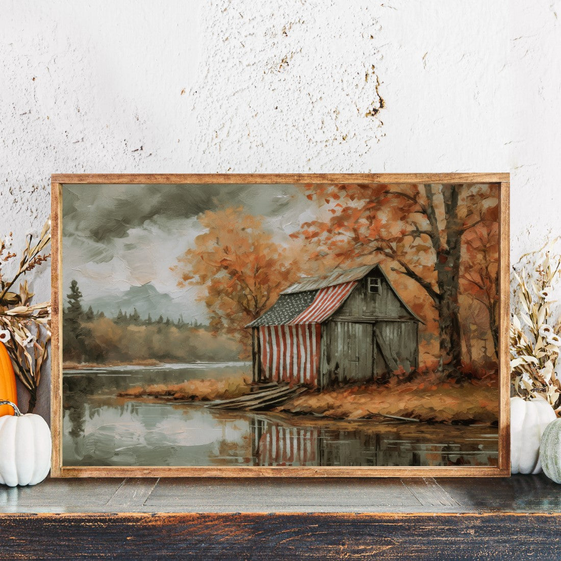 Patriotic Autumn Shed Printed Sign