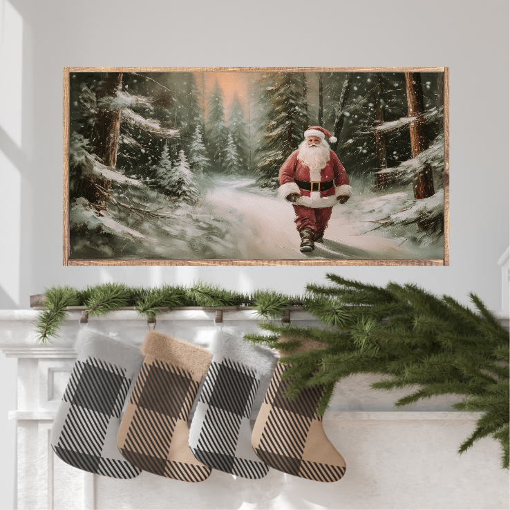 Santa's Winter Wander Canvas Printed Sign