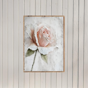 Single Dusty Rose Bouquet Canvas Printed Sign