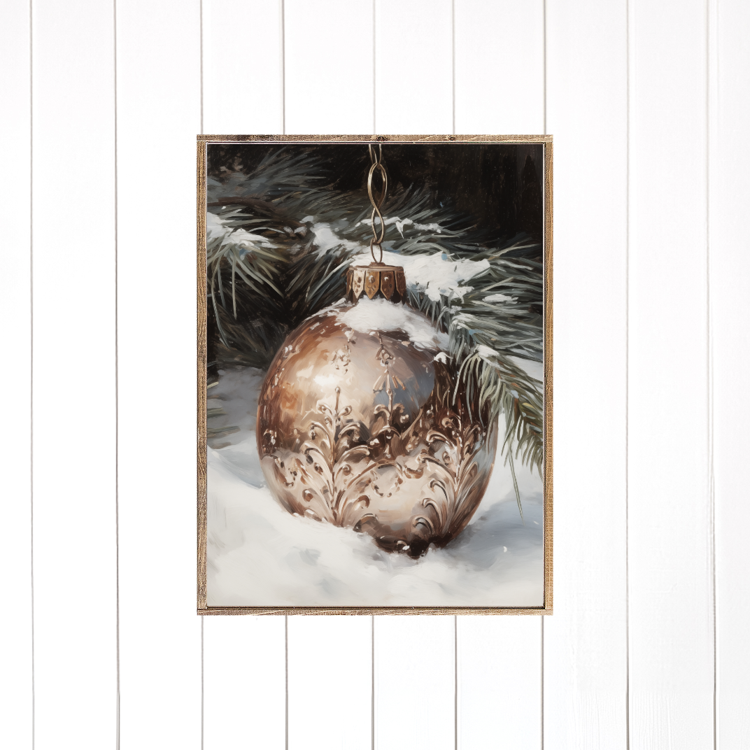 Snow Kissed Ornament Canvas Printed Sign