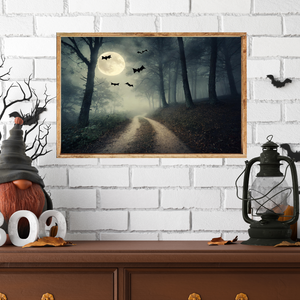 Spooky Night Path Canvas Printed Sign