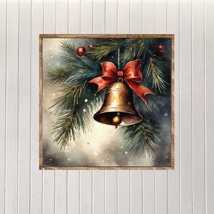 The Christmas Bell Canvas Printed Sign