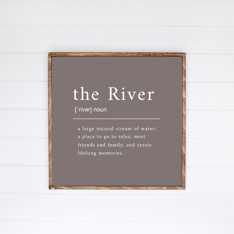 The River Definition Canvas Printed Sign