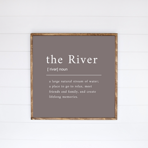 The River Definition Canvas Printed Sign