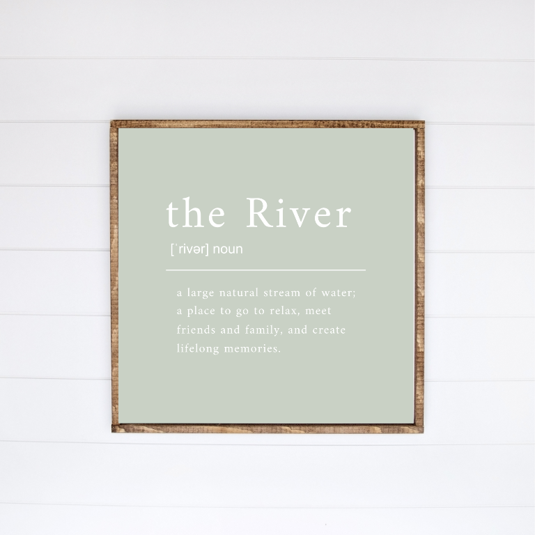 The River Definition Canvas Printed Sign